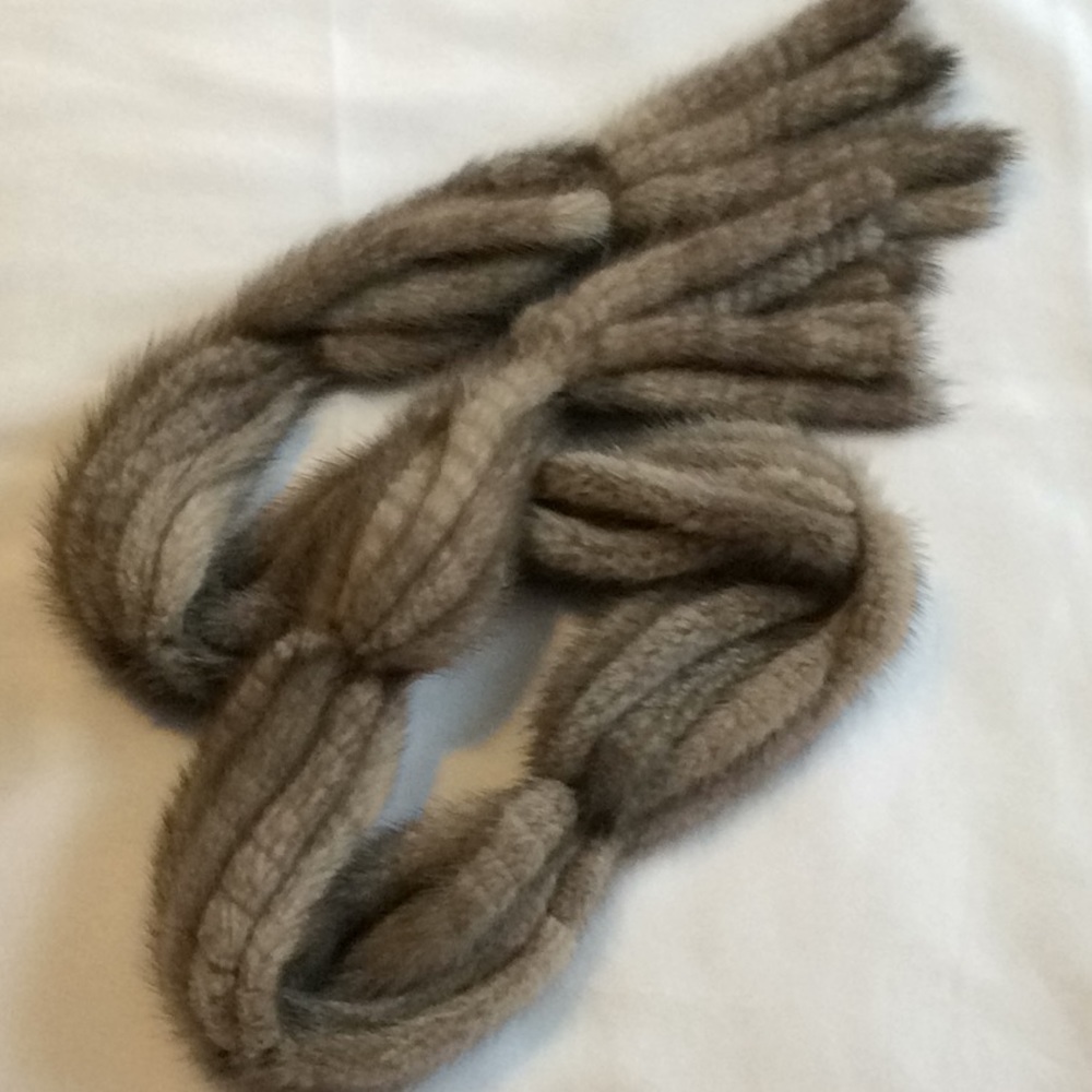 Real Fur 60” scarf bundled with 60” Faux fur scarf